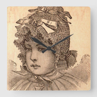 Victorian baby square wall clock