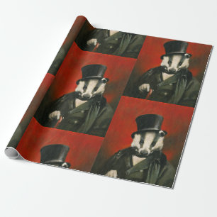 Victorian Badger Wrapping Paper