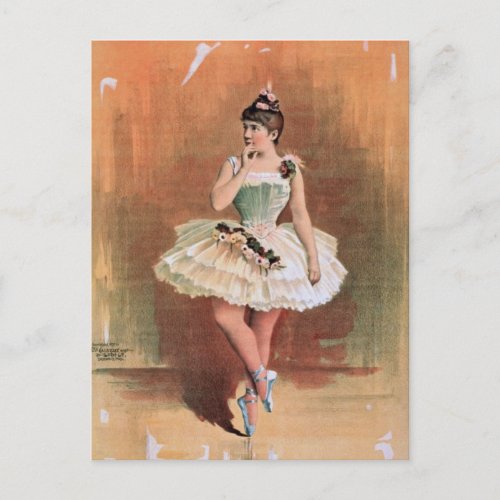 Victorian ballerina 1890 postcard