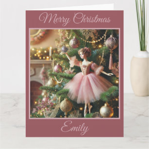 Victorian Ballerina Christmas Tree Ornament Card