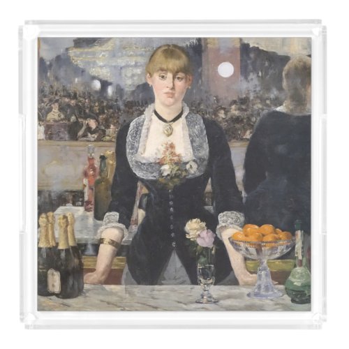 Victorian Bar Girl at Folies Bergere in France Acrylic Tray