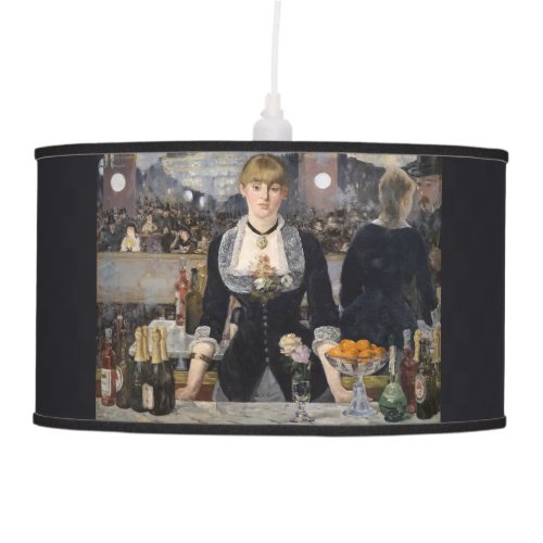 Victorian Bar Girl at Folies Bergere in France Ceiling Lamp
