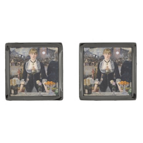 Victorian Bar Girl at Folies Bergere in France Cufflinks