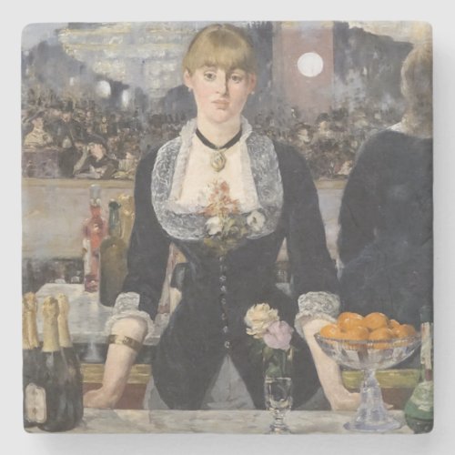 Victorian Bar Girl at Folies Bergere in France Stone Coaster