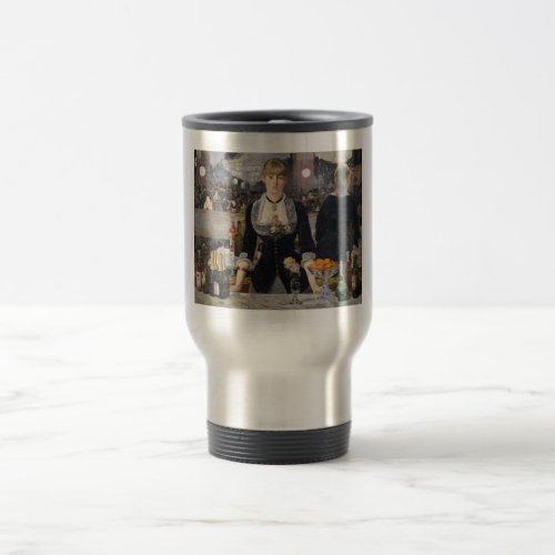 Victorian Bar Girl at Folies Bergere in France Travel Mug