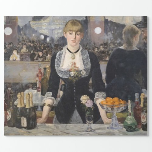 Victorian Bar Girl at Folies Bergere in France Wrapping Paper