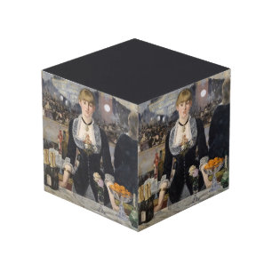 Victorian Barmaid Girl at Folies Bergere, France Cube