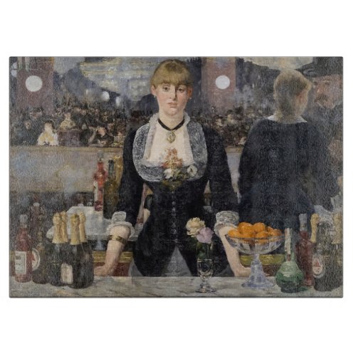 Victorian Barmaid Girl at Folies Bergere France Cutting Board