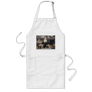 Victorian Barmaid Girl at Folies Bergere, France Long Apron