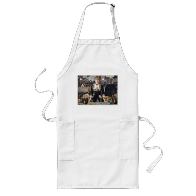 Victorian Barmaid Girl at Folies Bergere, France Long Apron (Front)