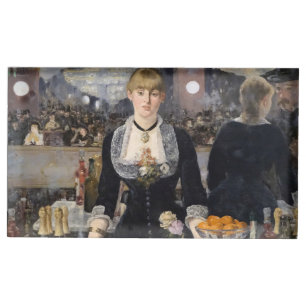 Victorian Barmaid Girl at Folies Bergere, France Place Card Holder