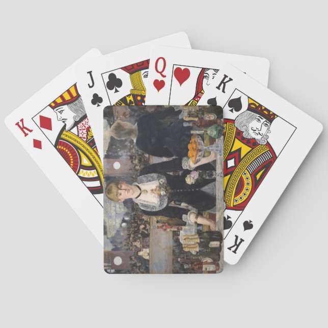 Victorian Barmaid Girl at Folies Bergere, France Poker Cards (Back)