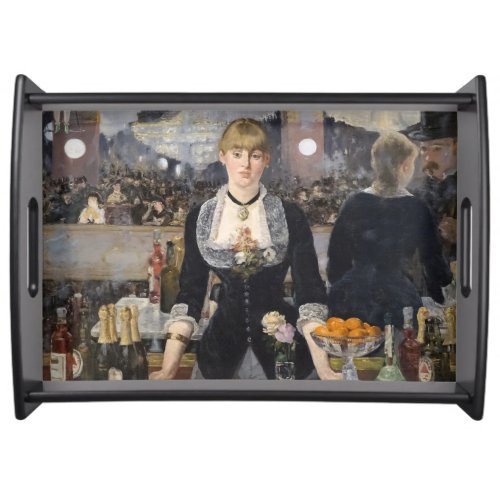 Victorian Barmaid Girl at Folies Bergere France Serving Tray