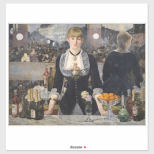 Victorian Barmaid Girl at Folies Bergere, France Sticker