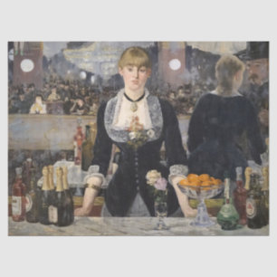 Victorian Barmaid Girl at Folies Bergere, France Tissue Paper