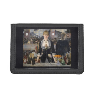 Victorian Barmaid Girl at Folies Bergere, France Tri-fold Wallet
