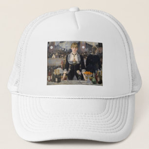 Victorian Barmaid Girl at Folies Bergere, France Trucker Hat