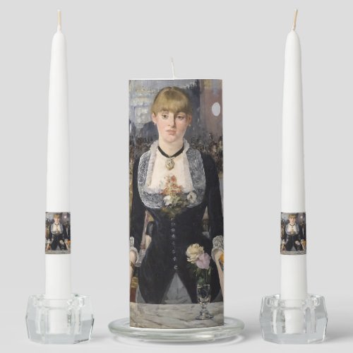 Victorian Barmaid Girl at Folies Bergere France Unity Candle Set