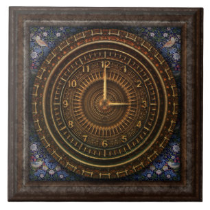 Victorian baroque clock ceramic tile