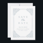 Victorian Baroque Dusty Blue Vintage Frame  Save The Date<br><div class="desc">Victorian Baroque Dusty Blue Vintage Frame Wedding Save the Date</div>