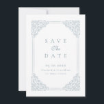 Victorian Baroque Dusty Blue Vintage Frame  Save The Date<br><div class="desc">Victorian Baroque Dusty Blue Vintage Frame Wedding Save the Date</div>
