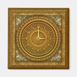 Victorian baroque gold clock steampunk magnet