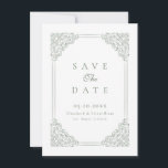 Victorian Baroque Muted Green Vintage Frame  Save The Date<br><div class="desc">Victorian Baroque Muted Green Vintage Frame Wedding Save the Date</div>