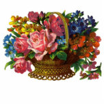 Victorian Basket of Flowers Photo ... Statuette<br><div class="desc">Brighten a dark corner in your house -- or your windowless desk at work -- with a bright basket of flowers that never needs to be watered and never needs sunlight. This generously sized (NOTE: 10" wide x 7.25" high; see photo at the beginning of this description. The next larger...</div>