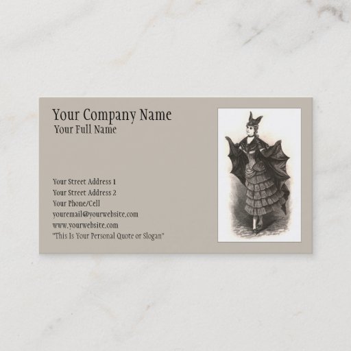 Customizable Victorian Bat - Business Card