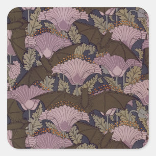 Victorian Bat Square Sticker