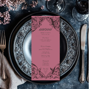 Victorian Bat Until Death Black & Wine Wedding Menu