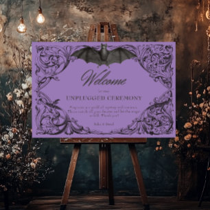 Victorian Bat Until Death Purple Unplugged Wedding Foam Board