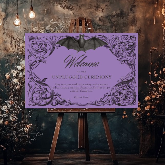 Victorian Bat Until Death Purple Unplugged Wedding Foam Board (Victorian Bat Until Death Purple Unplugged Wedding Foam Board)