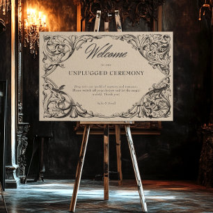 Victorian Bat Until Death Tan Unplugged Wedding Foam Board