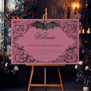 Victorian Bat Until Death Wine Unplugged Wedding Foam Board