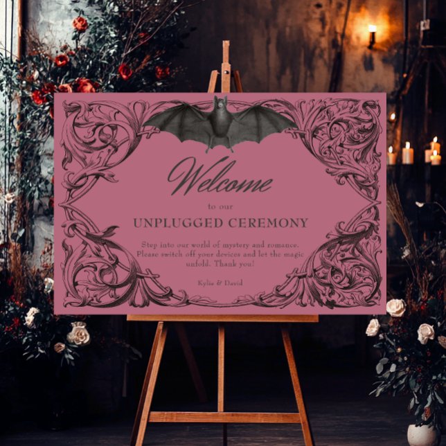 Victorian Bat Until Death Wine Unplugged Wedding Foam Board (Victorian Bat Until Death Wine Unplugged Wedding Foam Board)