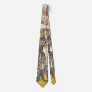 Victorian Bathing Beauty Kraken Vintage Surrealism Neck Tie