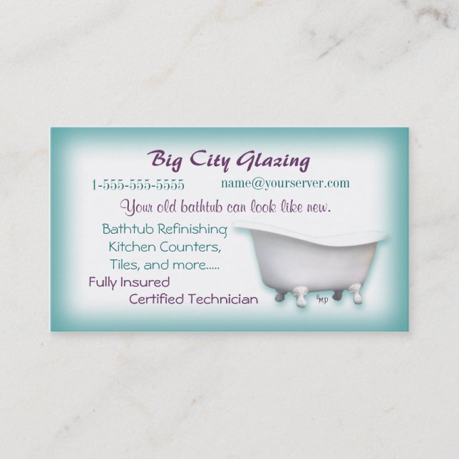 Victorian Bathtub Business card- customize Card (Front)