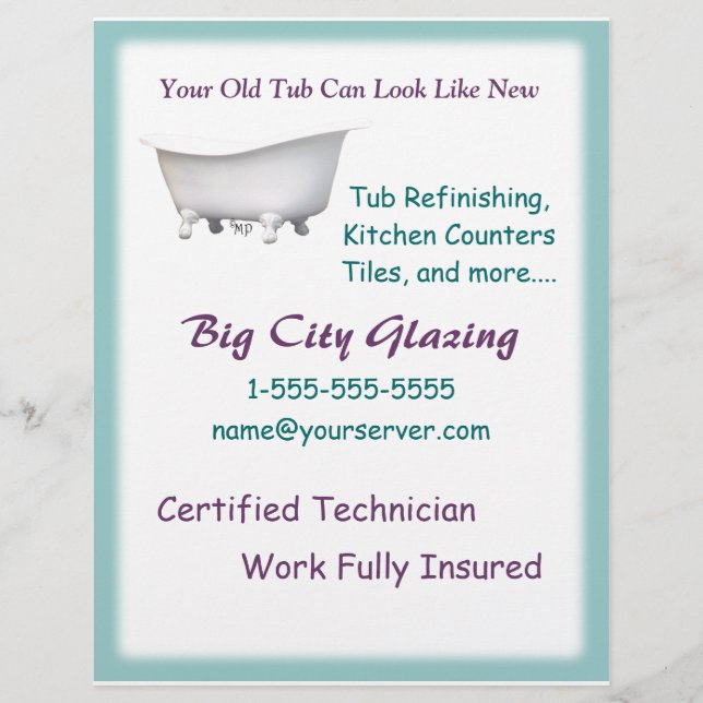 Victorian Bathtub Flyer-to customize Flyer (Front)