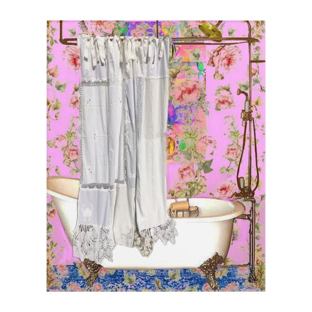 Victorian Bathtub White Shower Shower Curtain  Acrylic Print (Front)