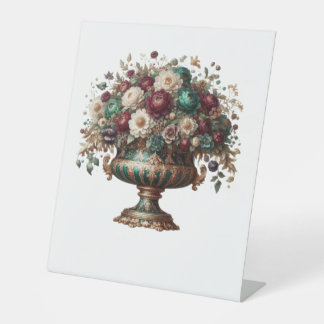 Victorian Bavaria Floral Vase Pedestal Sign