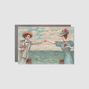 Victorian Beach Love Dressy Ocean Wedding Couple Car Magnet