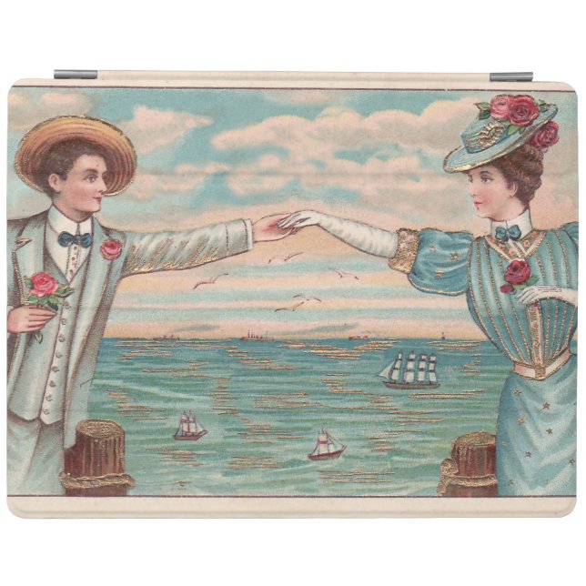 Victorian Beach Love Dressy Ocean Wedding Couple iPad Smart Cover (Horizontal)