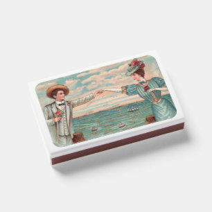 Victorian Beach Love Dressy Ocean Wedding Couple Matchboxes