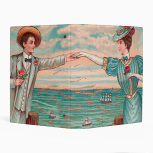 Victorian Beach Love Dressy Ocean Wedding Couple Mini Binder
