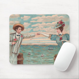 Victorian Beach Love Dressy Ocean Wedding Couple Mouse Pad