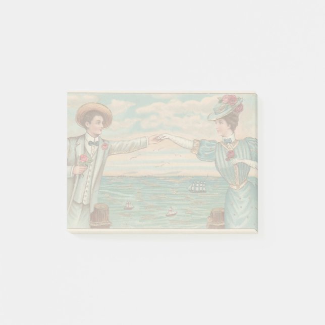 Victorian Beach Love Dressy Ocean Wedding Couple Post-it Notes (Front)