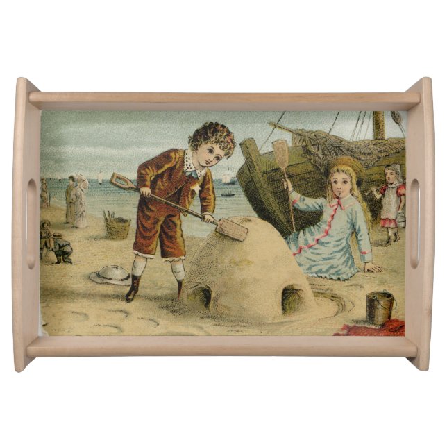 Victorian Beach Scene Serving Tray (Front)
