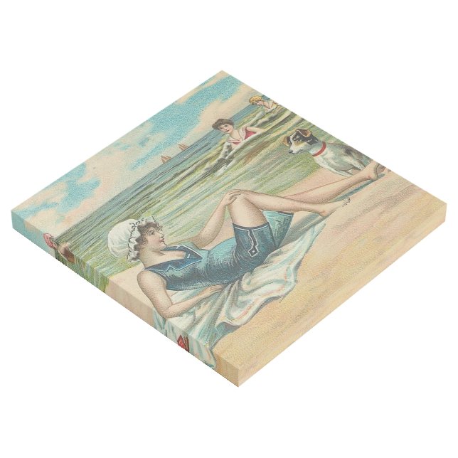 Victorian Beach Swim Girl Ocean Summer Vacation Gallery Wrap (3/4)