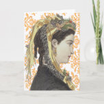 Victorian Beauty - Greeting Card - Damask Pattern